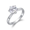 ANRYSS Best-Selling 925 Sterling Silver Closed-Band Ring — 6-Prong Moissanite Ring (Light Luxury / Cross-Border Exclusive)