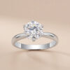 ANRYSS Best-Selling 925 Sterling Silver Closed-Band Ring — 6-Prong Moissanite Ring (Light Luxury / Cross-Border Exclusive)