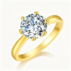 Anryss 925 Sterling Silver Closed-Prong Six-Prong Moissanite Luxury Ring