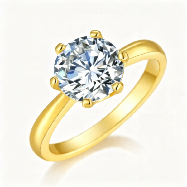 Anryss 925 Sterling Silver Closed-Prong Six-Prong Moissanite Luxury Ring
