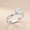 Anryss 925 Sterling Silver Closed-Prong Six-Prong Moissanite Luxury Ring