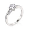 Jeulia Simple Round Cut Promise Ring Twist Design Sterling Silver（演示）
