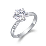 Anryss 925 sterling silver Closed-back six-prong moissanite setting understated luxury style unisex ring