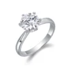 Anryss 925 Sterling Silver Closed-Prong Six-Prong Moissanite Luxury Ring