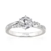 Jeulia Simple Round Cut Promise Ring Twist Design Sterling Silver（演示）