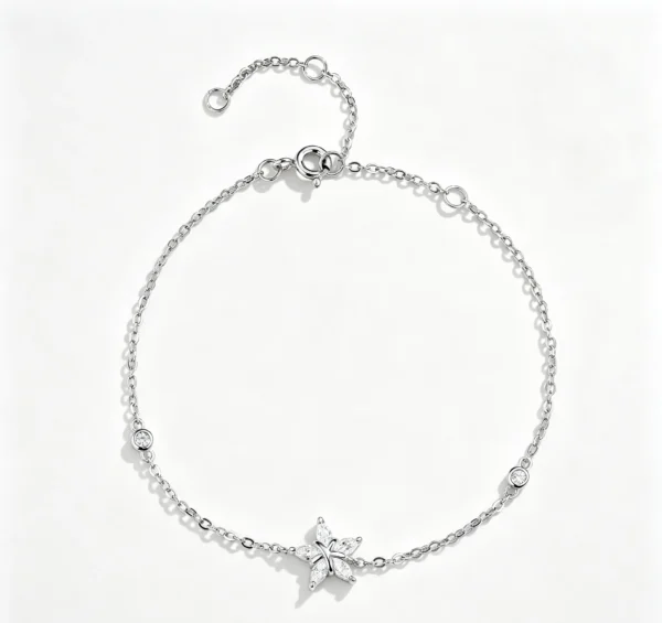 Anryss 925 sterling silver Five-pointed star bracelet for women a light luxury niche design moissanite jewelry