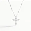 Anryss 925 sterling silver Moissanite cross necklace for women simple and stylish European and American style clavicle chain