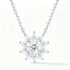 Anryss 925 sterling silver A niche design with a sunflower moissanite pendant exuding understated luxury and sophisticated clavicle necklace