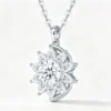Anryss 925 sterling silver A niche design with a sunflower moissanite pendant exuding understated luxury and sophisticated clavicle necklace