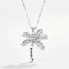 Anryss 925 sterling silver Coconut tree necklace for women classic European and American style moissanite clavicle chain
