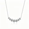 Anryss 925 sterling silver Freeze-frame necklace moissanite choker clavicle chain understated luxury niche