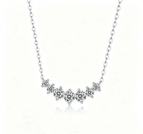 Anryss 925 sterling silver Freeze-frame necklace moissanite choker clavicle chain understated luxury niche