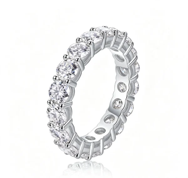 Anryss 925 sterling silver tylish colorfast fully inlaid moissanite ring - understated luxury for niche buyers
