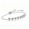 Anryss 925 sterling silver Bracelet with moissanite silver plated with white gold