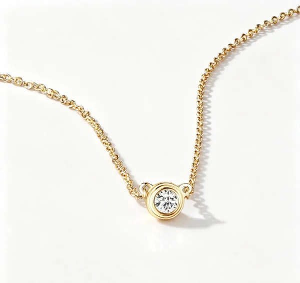 Anryss 925 Sterling Silver Popular Women's Moissanite Flying Saucer Rose Gold Clavicle Chain