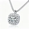 Anryss 925 sterling silver moissanite necklace for women small sugar cube design versatile and sophisticated clavicle chain