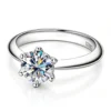 Anryss 925 sterling silver Classic six-prong moissanite ring for women plated with 18k gold