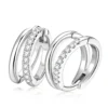 Anryss 925 sterling silver Unique double hoop earrings for women, minimalist and unique moissanite earrings