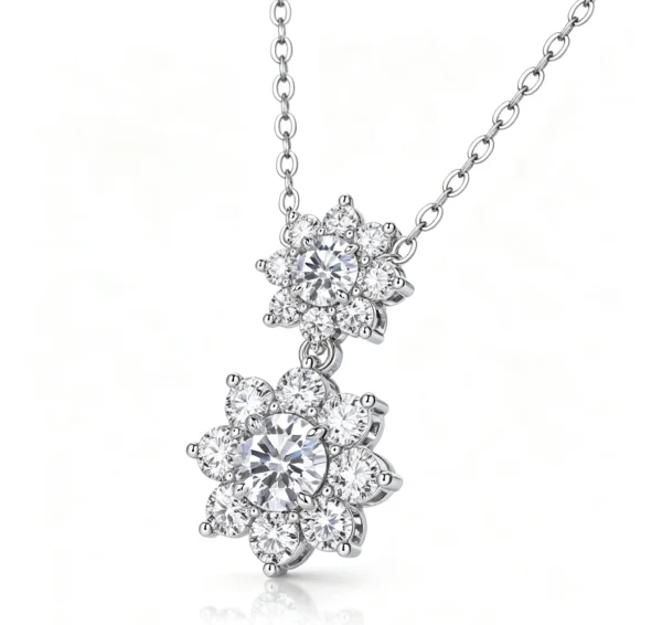 Anryss 925 sterling silver French chic and elegant clavicle necklace a touch of luxury layered with moissanite necklaces