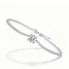 Anryss 925 sterling silver Dawn Dewdrop Bracelet Moissanite Plated with White Gold and Silver