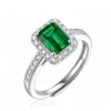 Anryss 925 sterling silver Emerald ring a stylish and versatile accessory perfect for gifting to mothers or friends Adjustable opening