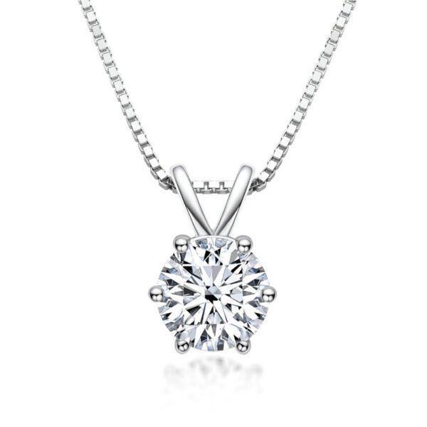 Anryss 925 sterling silver 2-carat blue diamond invisible necklace with mermaid's tears and sapphire pendant