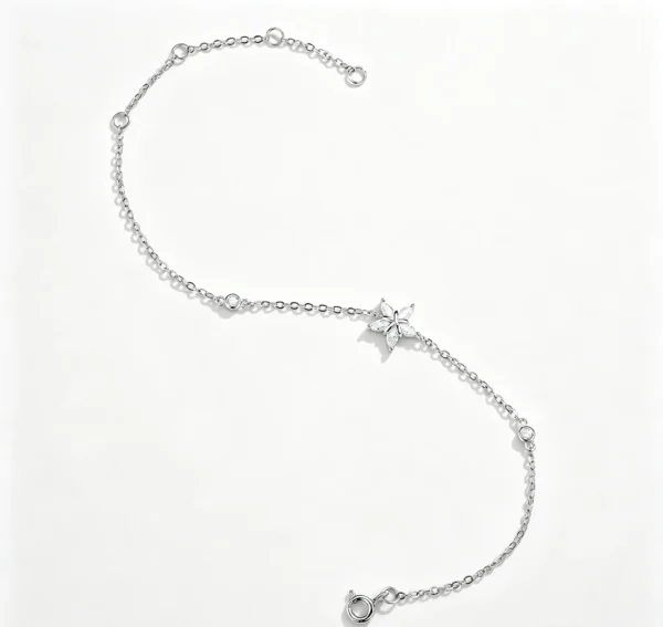 Anryss 925 sterling silver Five-pointed star bracelet for women a light luxury niche design moissanite jewelry