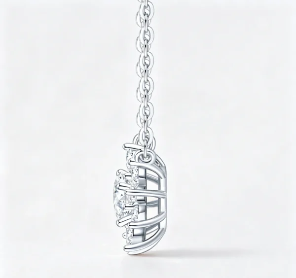 Anryss 925 sterling silver A niche design with a sunflower moissanite pendant exuding understated luxury and sophisticated clavicle necklace