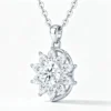 Anryss 925 sterling silver A niche design with a sunflower moissanite pendant exuding understated luxury and sophisticated clavicle necklace
