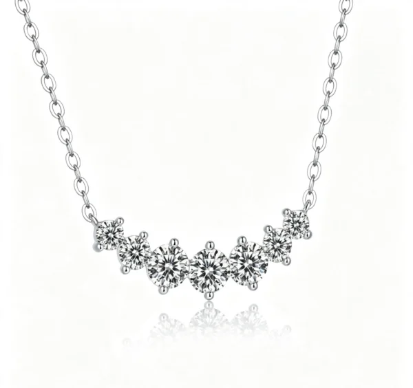 Anryss 925 sterling silver Freeze-frame necklace moissanite choker clavicle chain understated luxury niche