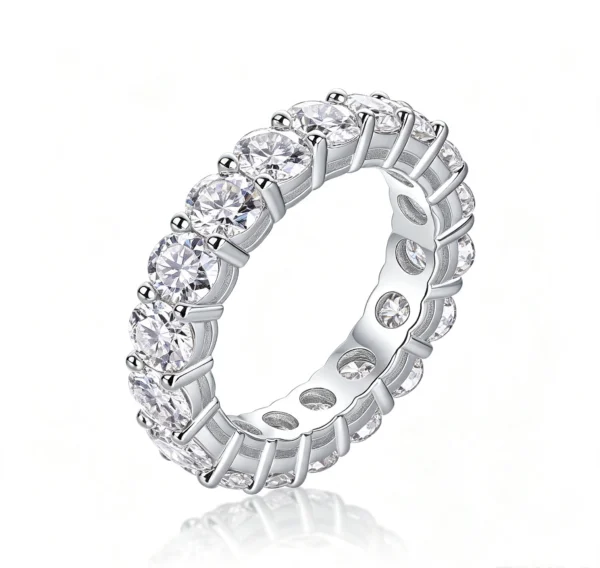 Anryss 925 sterling silver tylish colorfast fully inlaid moissanite ring - understated luxury for niche buyers