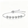 Anryss 925 sterling silver Bracelet with moissanite silver plated with white gold