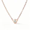 Anryss 925 Sterling Silver Popular Women's Moissanite Flying Saucer Rose Gold Clavicle Chain