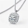 Anryss 925 sterling silver moissanite necklace for women small sugar cube design versatile and sophisticated clavicle chain