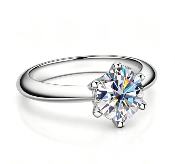Anryss 925 sterling silver Classic six-prong moissanite ring for women plated with 18k gold