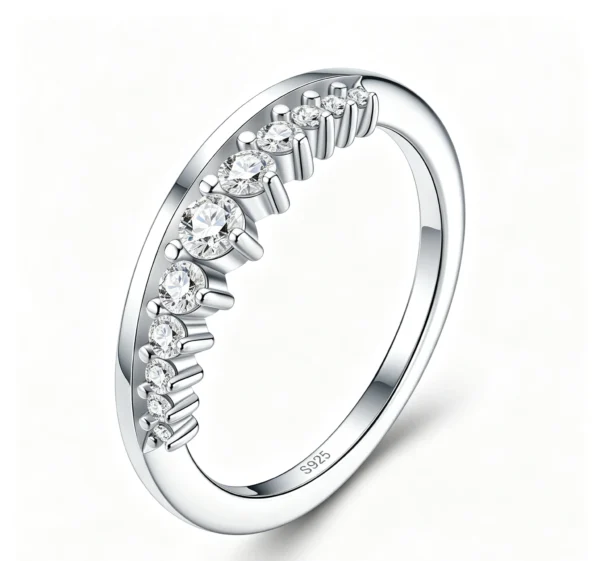 Anryss 925 sterling silver Moissanite closed-loop rings are hot-selling fashionable office lady style rings