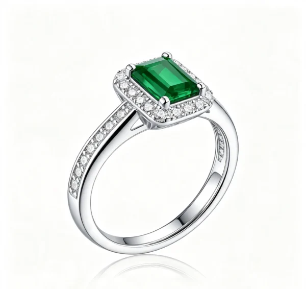 Anryss 925 sterling silver Emerald ring a stylish and versatile accessory perfect for gifting to mothers or friends Adjustable opening