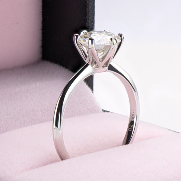 Anryss 925 sterling silver Six-prong 2-carat moissanite ring understated luxury 18k gold moissanite women's ring