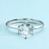 Anryss 925 sterling silver Six-prong 2-carat moissanite ring understated luxury 18k gold moissanite women's ring