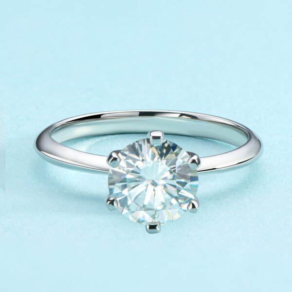 Anryss 925 sterling silver Six-prong 2-carat moissanite ring understated luxury 18k gold moissanite women's ring