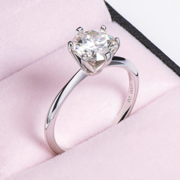 Anryss 925 sterling silver Six-prong 2-carat moissanite ring understated luxury 18k gold moissanite women's ring