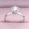Anryss 925 sterling silver Six-prong 2-carat moissanite ring understated luxury 18k gold moissanite women's ring