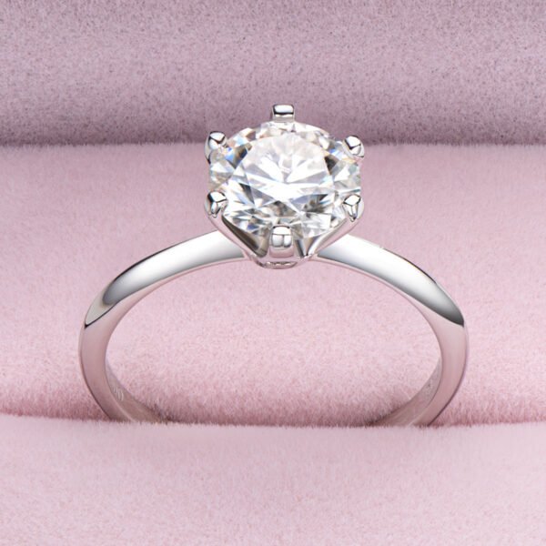 Anryss 925 sterling silver Six-prong 2-carat moissanite ring understated luxury 18k gold moissanite women's ring