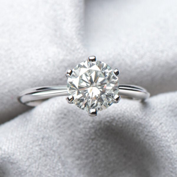 Anryss 925 sterling silver Six-prong 2-carat moissanite ring understated luxury 18k gold moissanite women's ring