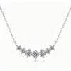 Anryss 925 sterling silver Freeze-frame necklace moissanite choker clavicle chain understated luxury niche