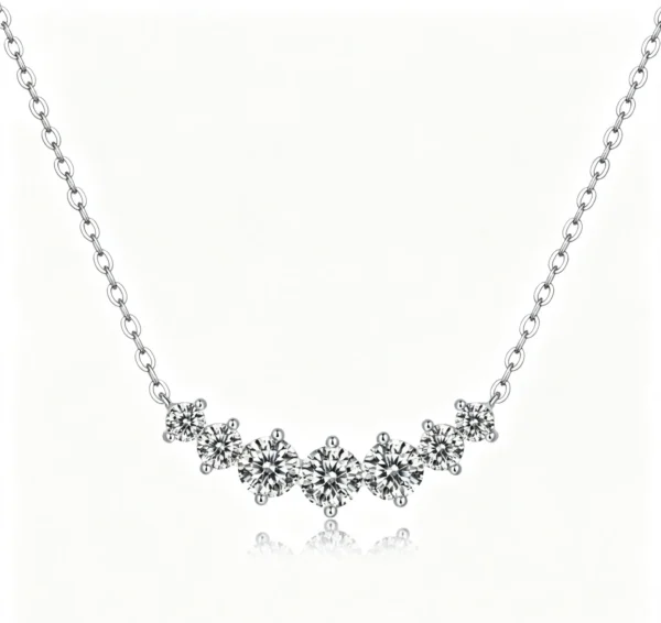 Anryss 925 sterling silver Freeze-frame necklace moissanite choker clavicle chain understated luxury niche