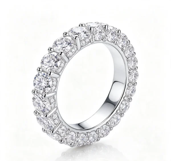 Anryss 925 sterling silver tylish colorfast fully inlaid moissanite ring - understated luxury for niche buyers