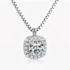 Anryss 925 sterling silver moissanite necklace for women small sugar cube design versatile and sophisticated clavicle chain