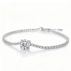 Anryss 925 sterling silver Dawn Dewdrop Bracelet Moissanite Plated with White Gold and Silver