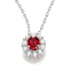 Anryss 925 sterling silver Ruby pendant necklace vintage European and American style a holiday gift